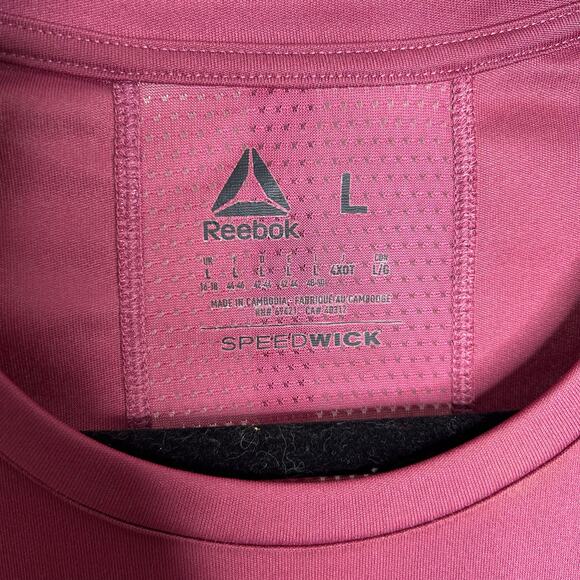 Reebok Women’s top- Large-speed‎ quick dry, mulberry color, reflective stripe - Picture 2 of 5